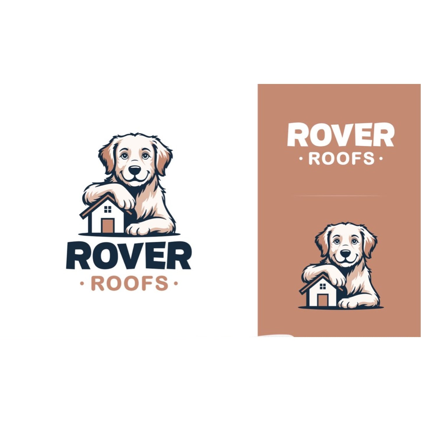 Rover Roofs custom mascot logo design
