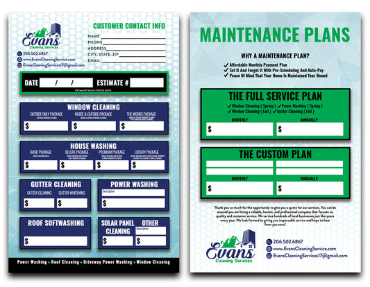 Estimate Sheets